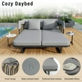 thumbnail image 6 of 57" Outdoor Patio Daybed Rattan Daybed Outdoor Sunbed with Detachable Pillows for Patio, Backyard, Pool, 6 of 9