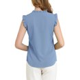 thumbnail image 3 of INSPIRE CHIC Women's Ruffled Sleeveless Pullover V- Neck Work Blouses Tops S Grey Blue, 3 of 7