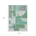 thumbnail image 3 of HomeRoots 617912 9 x 12 ft. Green, Sage & Gray Geometric Washable Indoor & Outdoor Rectangle Area Rug, 3 of 5