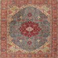 thumbnail image 1 of Ahgly Company Machine Washable Indoor Square Traditional Camel Brown Area Rugs, 3' Square, 1 of 7