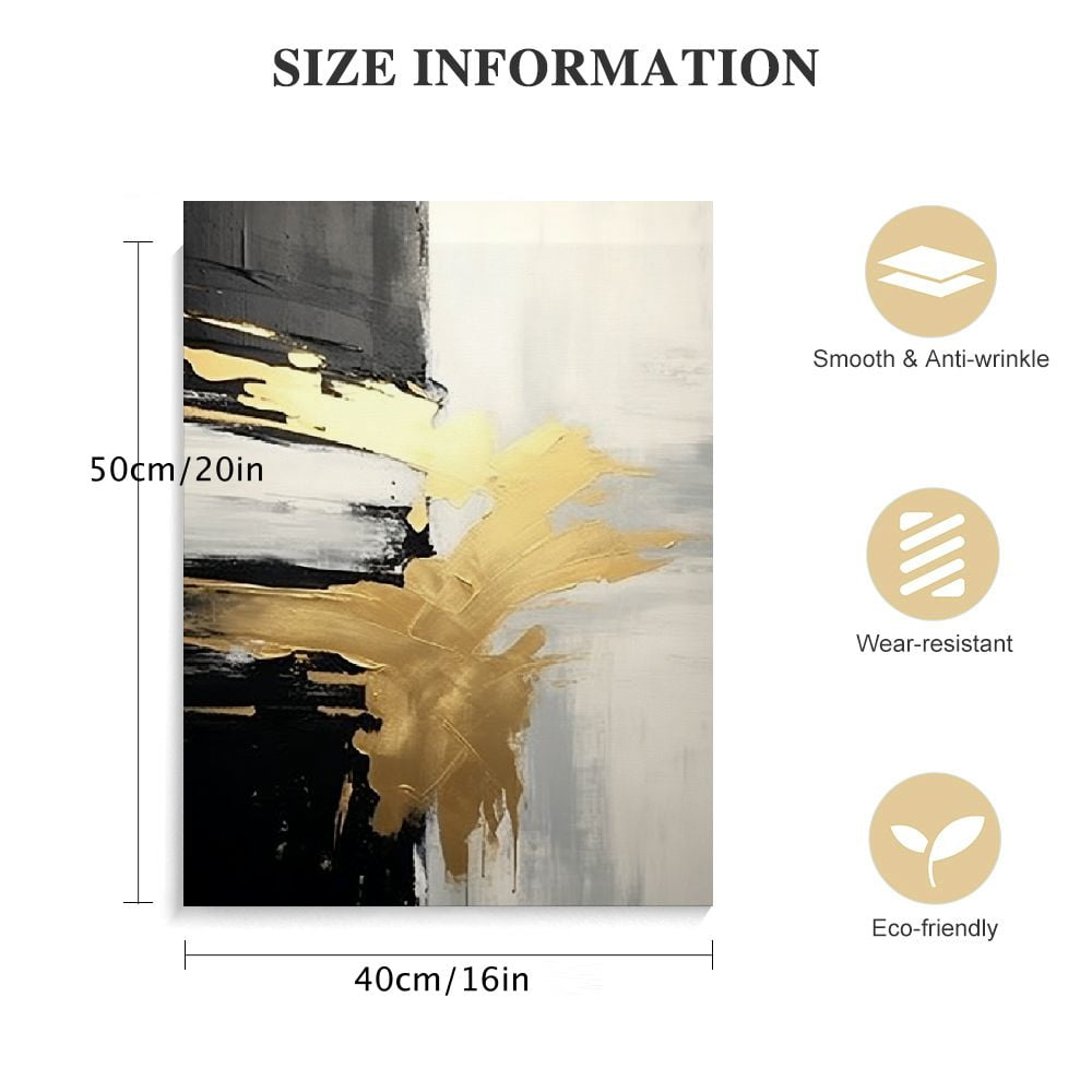 JEUXUS Black and Gold Abstract Canvas Wall Art Grey and Gold Artwork Gold Canvas Picture for Living Room Grey and Gold Abstract Wall Art Black White Gold Abstract Picturegrey Abstract Painting