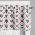 thumbnail image 3 of Ambesonne Geometric Valance Pack of 2, Skulls Red Hearts, 54"X18", Grey Red Coconut, 3 of 5