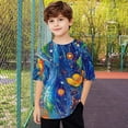 thumbnail image 4 of Virmaxy (5-15 Years) Boys Girls Fashion Casual Shirt Teenagers Solid Color Short Sleeve Round Neck Top Summer Loose Casual Trendy Pullover Shirt Multicolor-26 14 Years, 4 of 8