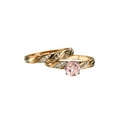thumbnail image 2 of Natural peach/pink 1.60 CT VS Morganite Ring with Diamonds Rose Gold 14K Wedding Set Engagement Rings Vintage Rings, 2 of 2