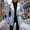Light Blue, variant on Women Sherpa Lined Denim Coat Long Sleeve Lapel Collar Mid Length Button Down Warm Winter Jean Jacket Casual Outerwear