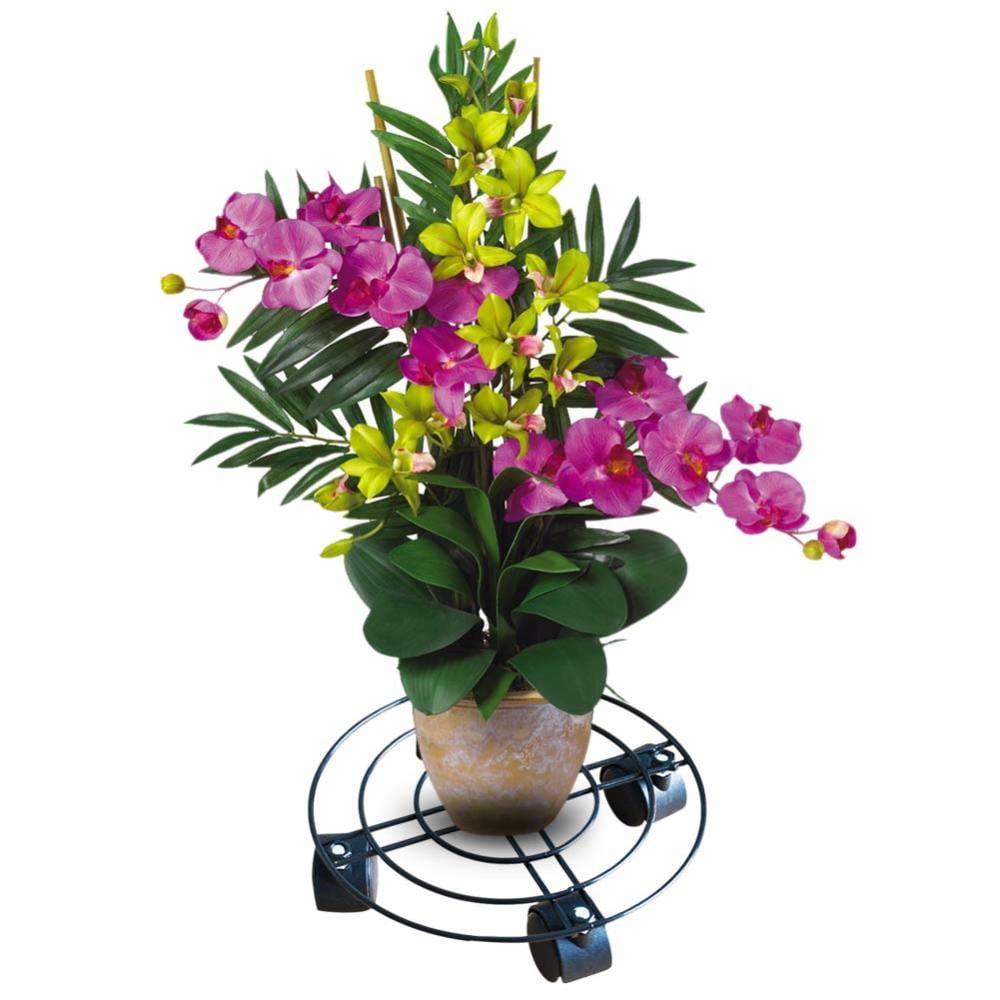 25CM Indoor Outdoor Plant Caddy With Wheels Heavy Duty Iron Potted