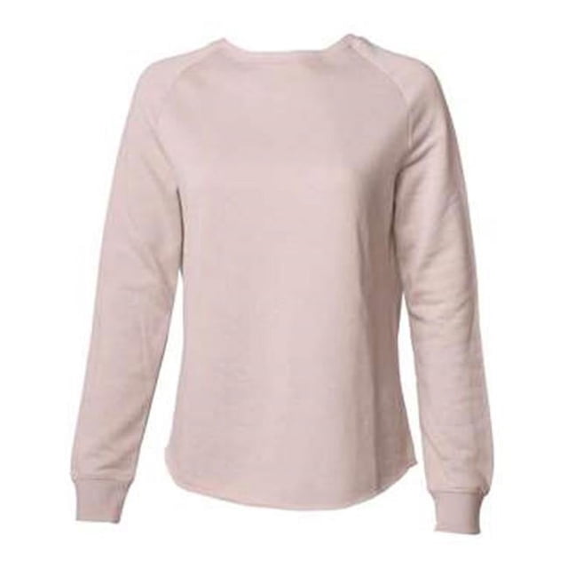 Independent Trading B06976304 Chandail à Col Rond pour Femmes California Wave Wash, Rose Poudré - Moyen