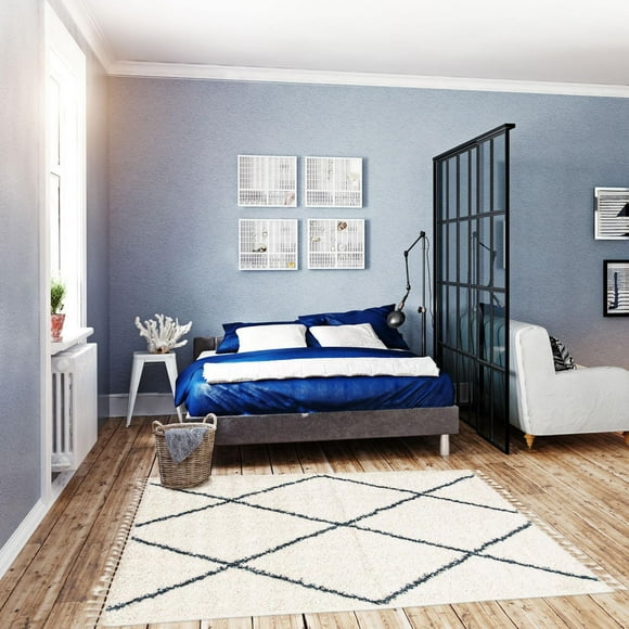 ECARPET Super Soft for Living Room & Bedroom Grammercy Willow Cream Shag