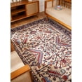 thumbnail image 3 of Rugsotic Carpets Eco-Friendly Handmade Knotted White Blue Oriental Area Rugs, 5'x8', Rectangle, Silk And Wool, Quick Dry, 3 of 13