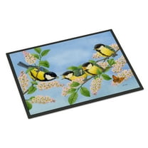 Carolines Treasures ASA2203MAT Great Tit Family of Birds Door Mat Indoor Rug or Outdoor Welcome Mat 18x27 Doormat  27"L
