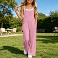 thumbnail image 4 of Vornjynx Girls Overalls with Pocket Comfort Soft Straight Fit Summer Casual Trendy Jumpsuits Pink Size 6, 4 of 10