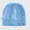 thumbnail image 2 of Unisex Adult Distressed Knit Beanie, Winter Y2K Punk Goth Slouch Hat,One Size, 2 of 3