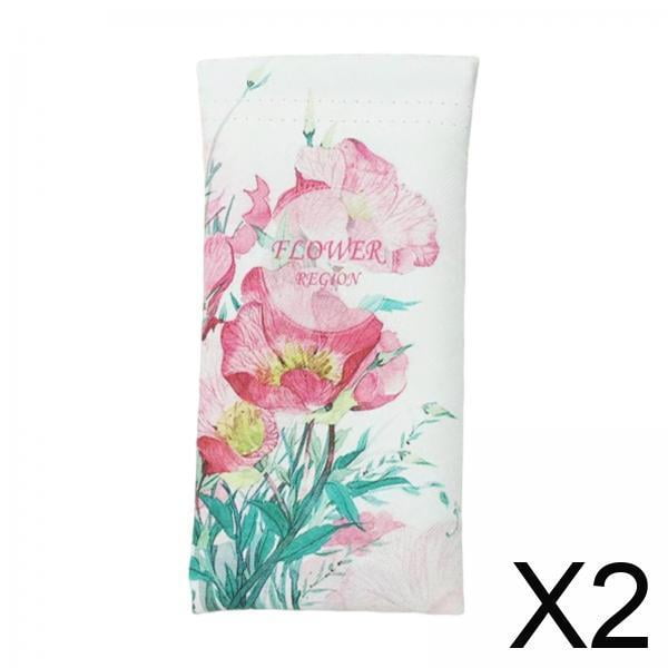 2x Bolsa De Almacenamiento De Gafas De Viaje De Cuero Sintético Con Tapa Abatible Estuche Para Gafas De Sol Para Mujer Malus Spectabilis