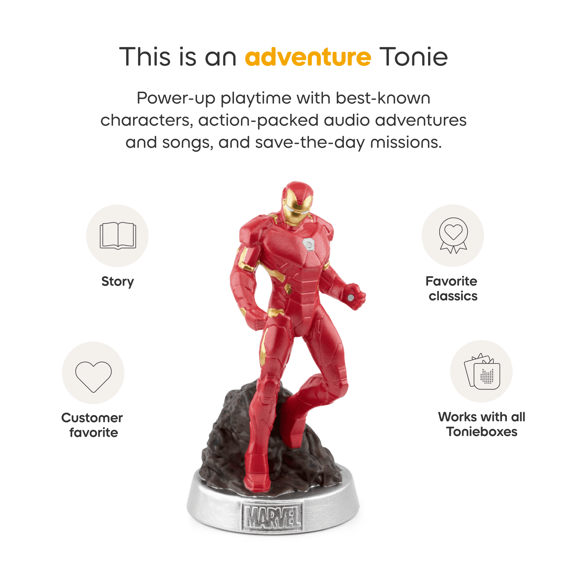 tonies Iron Man Audio Toy Figure by Marvel , Age Group 7+