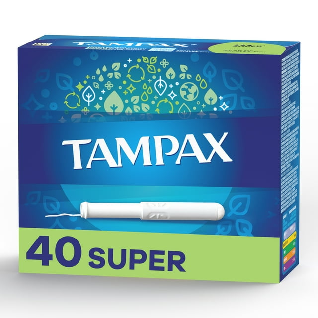 Tampones de Cartón Super Absorbencia Tampax 40 Unidades Agarre Antideslizante Falda Protectora contra Fugas sin Perfume