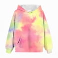 thumbnail image 5 of Towmus Cute Hoodies for Teen Girls Tie-Dye Hooded Thickened Warm Sweatshirts Pullover Blouse Tops Out With Pockets 1-14 Years, 5 of 5