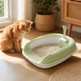 thumbnail image 5 of High Sided Cat Litter Box, 14"x18"x6" Semi Enclosed Anti-Urine Toilet for Kittens, Includes Scoop _ #05 _ C _ Green, 5 of 6