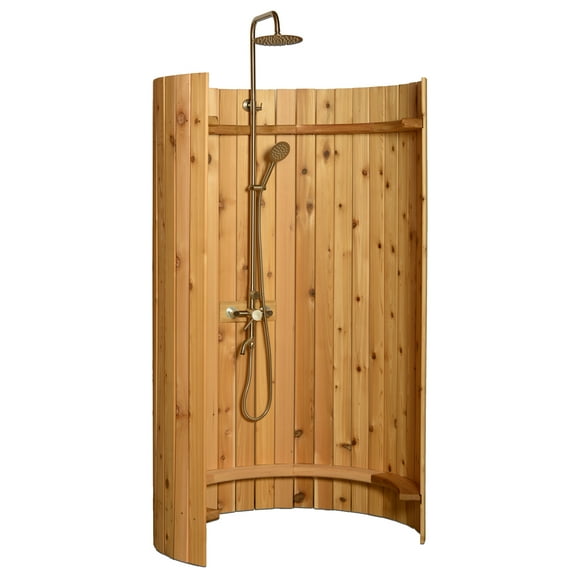 Almost Heaven Outdoor Ellipse Shower in Rustic Cedar