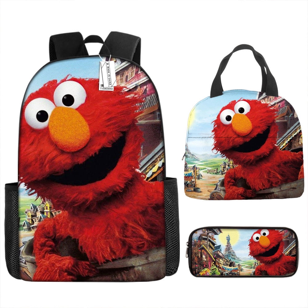 New Cartoon Elmo Printed Backpack For Primary And Secondary School Students Schoolbag Lunch Bag Pencil Bag Three Piece Set 9 WEVALLEY Walmart