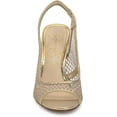 thumbnail image 2 of Jessica Simpson Jaisey Clear/Gold Peep Toe Slingback Stiletto Heeled Sandals (Clear/Gold, 9), 2 of 6