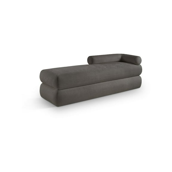 Meridian Furniture Kennedy Grey Chenille Fabric Bench