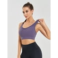 thumbnail image 6 of Mastectomy Sports Bra for Women,Wirefree Pocket Bra for Prosthesis, High Support, Breathable Activewear,Purple,XL, 6 of 6
