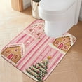 thumbnail image 2 of Yayeee Bath Rugs for Bathroom Floor Set of 2 Non Slip Fluffy Soft Absorbent Mat, Gingerbread Houses, 2 of 7