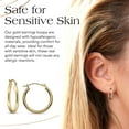 thumbnail image 3 of MAZZERI 14k Gold Hoop Earrings For Women and Men - Hypoallergenic, Gold Hoop Earrings 14k Real Gold - Solid 14 Karat Gold Hoop Earrings (40mm), 3 of 6