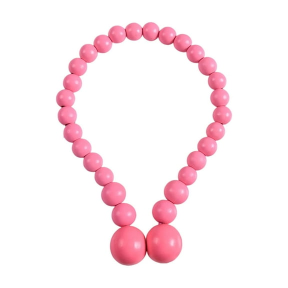 Magnetic Wood Bead Curtain Tiebacks, Curtain Holders for Boho Bedroom, Baby Nursery, Farmhouse Decor Pink