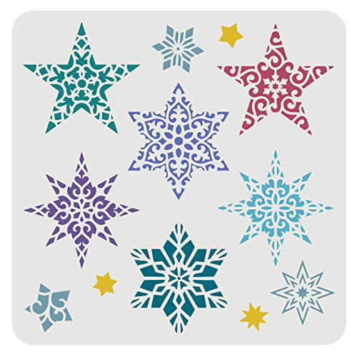 Wholesale FINGERINSPIRE Snowflake Stencils 30x30cm Christmas Snowflake  Stencils Template Plastic Snowflakes Flowers Pattern Reusable Snowflake  Background Stencil for Painting on Wood Floor Wall Window 