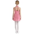 thumbnail image 2 of TSSOE Kids Girls Lyrical Modern Dance Dress Sleeveless Backless Leotard Dress Performance Costume Pink 16, 2 of 7