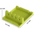 thumbnail image 2 of Spoon Rest, 2 PCS Kitchen Utensil Rest for Stove Top, Hanging Design 4+2 Slots, Accommodate Multiple Spatula Ladle Plastic Spoon Rest, Drip Pad & Pot Lid Holder Cooking Mat (White & Green), 2 of 9