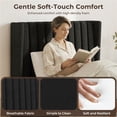 thumbnail image 2 of Yaheetech Twin Upholstered Bed Frame with Wood Slat Support, No Box Spring Needed, Black, 2 of 8