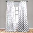 thumbnail image 5 of Ambesonne Shark Curtains, Swimming Wild Fishes, Pair of 28"x95", Charcoal Grey White, 5 of 5