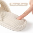 thumbnail image 5 of Litfun House Slippers for Women Memory Foam Bedroom Slippers Corduroy Open Toe Slides Shoes, Beige, 5 of 8