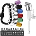 thumbnail image 1 of 18Pcs Flexible Drill Bit Extension Hex Shank 105° Right Angle Drill Attachment 1/4 3/8 1/2" Hex Shank Impact Driver Socket Adapter Rotatable Socket Bit Holder Keychain Set for Fine Finish (B), 1 of 7
