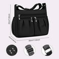 thumbnail image 2 of Women Shoulder Bag, Multiple Pockets Messenger Bag, Ladies Crossbody Purse Fashion Tote Handle Satchel - Black, 2 of 7