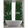 thumbnail image 5 of Colorful Leaf Sheer Curtains 96 Inch Long 2 Panels, Welcome Watercolor Leaves Pastoral Style Light Filtering Rod Pocket Semi Sheer Curtains, Sheer Voile Drapes for Living Room Bedroom, 52"x96", 5 of 5