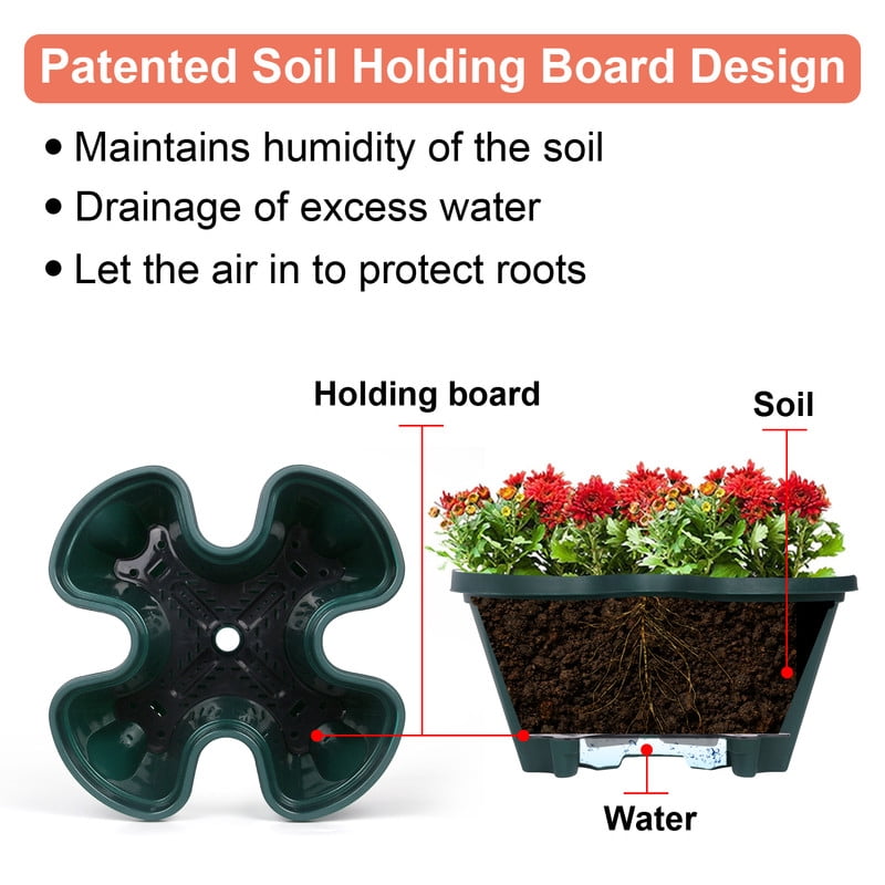 DUNCHATY 5 Tier Stackable Growing System for Strawberries and Herbs, High-Capacity Vertical Planter Tower, Outdoor Raised Garden Bed Alternative with Drainage Holes (Green)