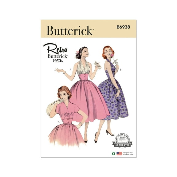 Butterick Sewing Pattern 6938 - Misses' Halter Dress and Jacket, Size: A5 (6-8-10-12-14)