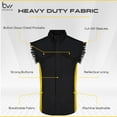 thumbnail image 4 of BIKER WEAR USA Men's Shirt Vertical Reflective Safety Lining Sleeveless Shirt with Pockets & Cut-Off Sleeves Black/Gold, 4 of 7