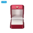 thumbnail image 3 of Uxcell Velvet Ring Box, 2 Pack Wedding Ring Box Vintage Jewelry Holder for Engagement Style 4, Red, 3 of 6