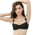 thumbnail image 3 of Varsbaby Women's Cute Demi-Cup Bralette and Lace G-Strings Set, 3 of 8