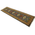 thumbnail image 4 of Blue Geometric 3X10 Kazak Oriental Runner Rug, 4 of 11