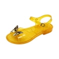thumbnail image 3 of HAJWOH Womens Fashion Pearl Butterfly Flip Flops Bow Jelly Sandals Summer Flat Beach Rain Shoes, 3 of 4