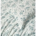 thumbnail image 5 of Chezmoi Collection Gigi 3-Piece Washed Cotton Comforter Set King Size, Elegant Blue Ivory White Floral Printed Bedding Set Reversible Lightweight Comforter for All Season, 5 of 9