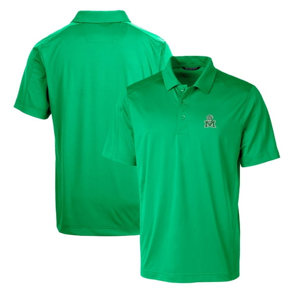 Cutter & Buck Kelly Green Marshall Thundering Herd Primary Team Logo Prospect Textured Stretch Polo