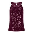 thumbnail image 4 of Wang6 Womens Sequin Tank Tops Trendy Sparkles Sleeveless High Neck Cami Tops Loose Fit Going out Tunic Tees T Shirts Brick Red S, 4 of 4