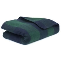Gilbin Super Soft and Warm Wool Green/Blue Plaid Blanket - Twin Size