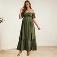thumbnail image 2 of ShomPort Women's Off The Shoulder Dress for Maternity Flowy Maxi Dress Formal Baby Shower Photoshoot Dress, 2 of 7